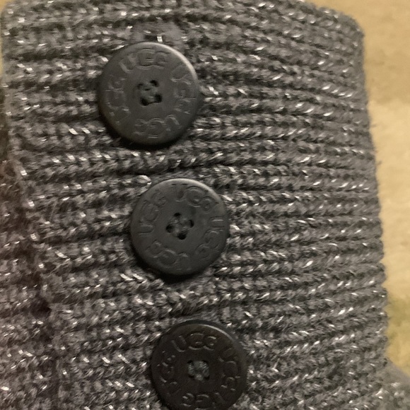 UGG sweater boots grey with silver metallic thread - Picture 2 of 7